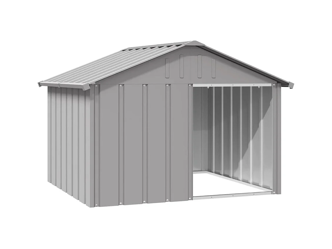 Niche pour chien Gris 116,5x103x81,5 cm Acier galvanisé FR858011