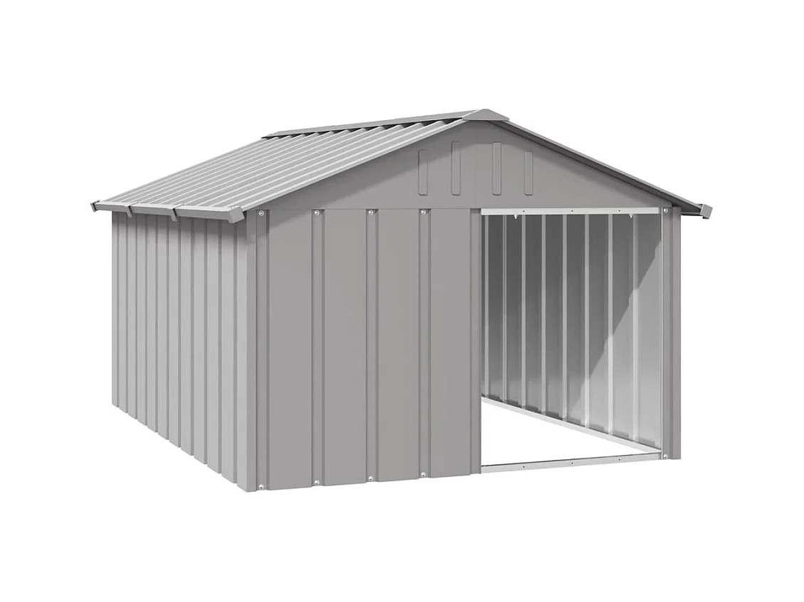 Niche pour chien Gris 116,5x153x81,5 cm Acier galvanisé FR457620