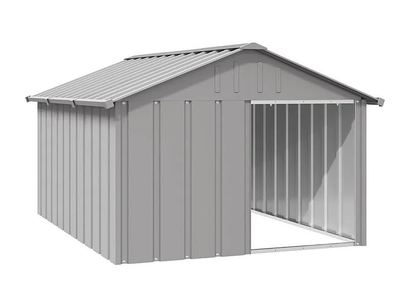 Niche pour chien Gris 116,5x153x81,5 cm Acier galvanisé FR457620