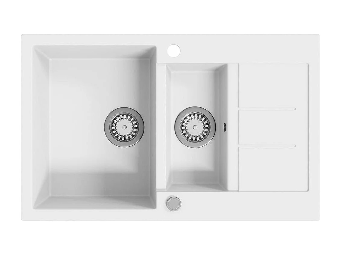 Évier de cuisine Granit Double Évier Blanc FR555723