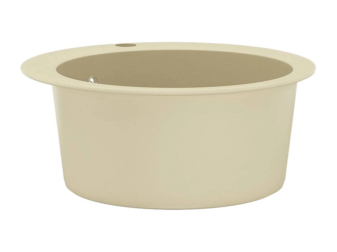 Évier de cuisine Granit Seul Évier Rond Beige FR422666