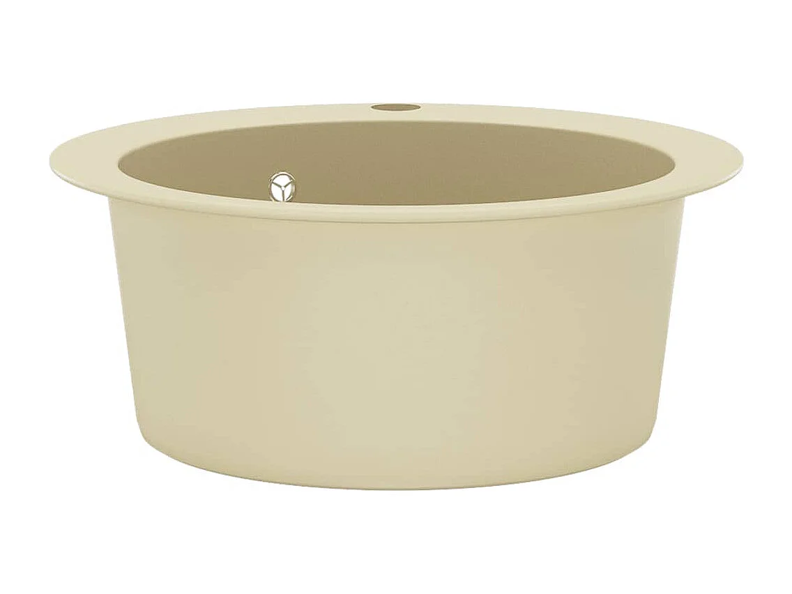 Évier de cuisine Granit Seul Évier Rond Beige FR422666