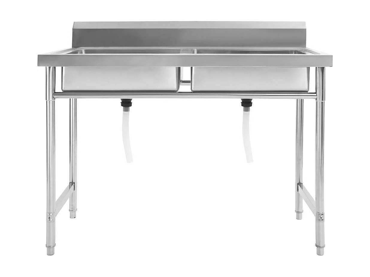 Fregadero de cocina con doble seno acero inoxidable ES321276