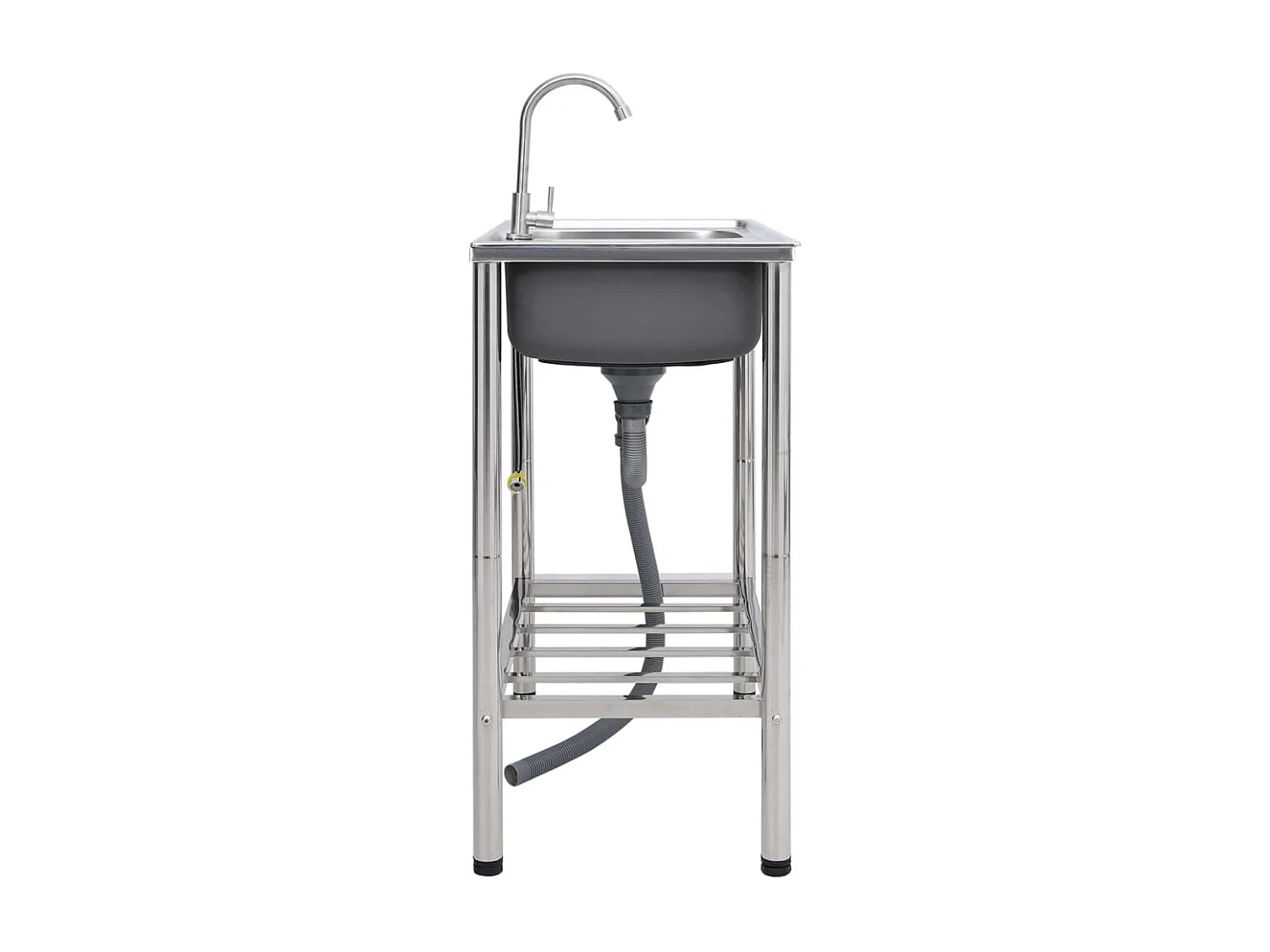 Évier de camping Double Évier avec robinet Acier inoxydable FR211616