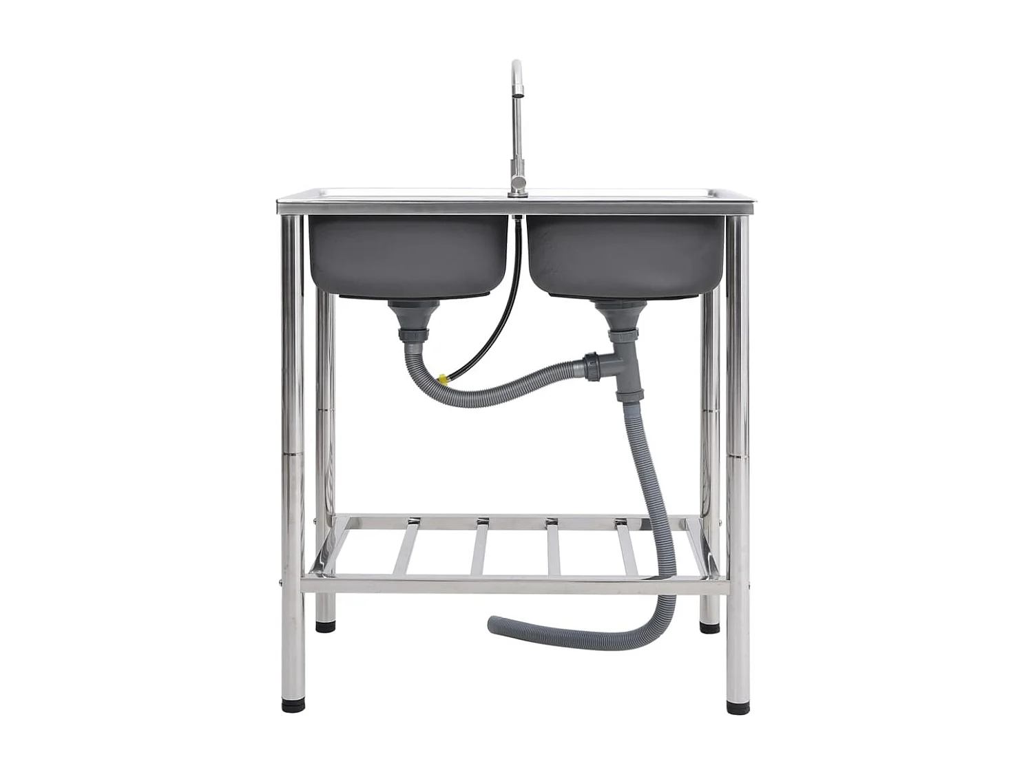 Fregadero de camping doble seno y grifo acero inoxidable ES858518