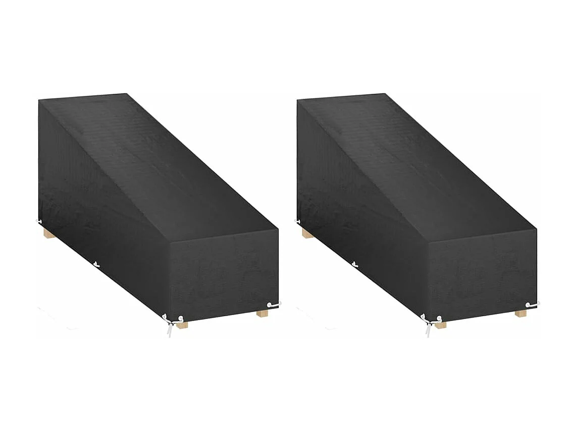 Fundas tumbonas 2 uds 12 ojales polietileno 200x65x35/60 cm ES408966