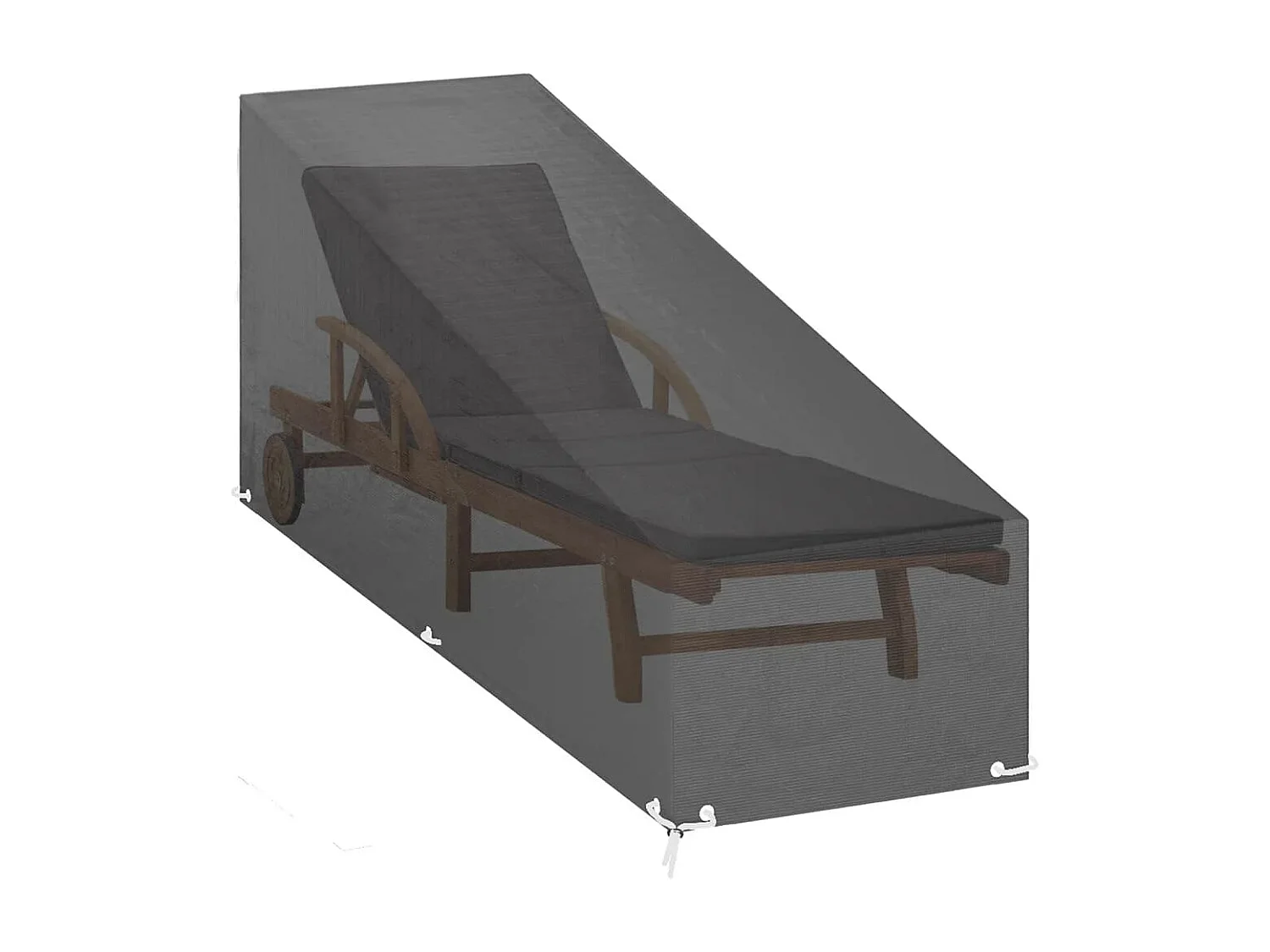 Fundas tumbonas 2 uds 12 ojales polietileno 200x65x35/60 cm ES408966