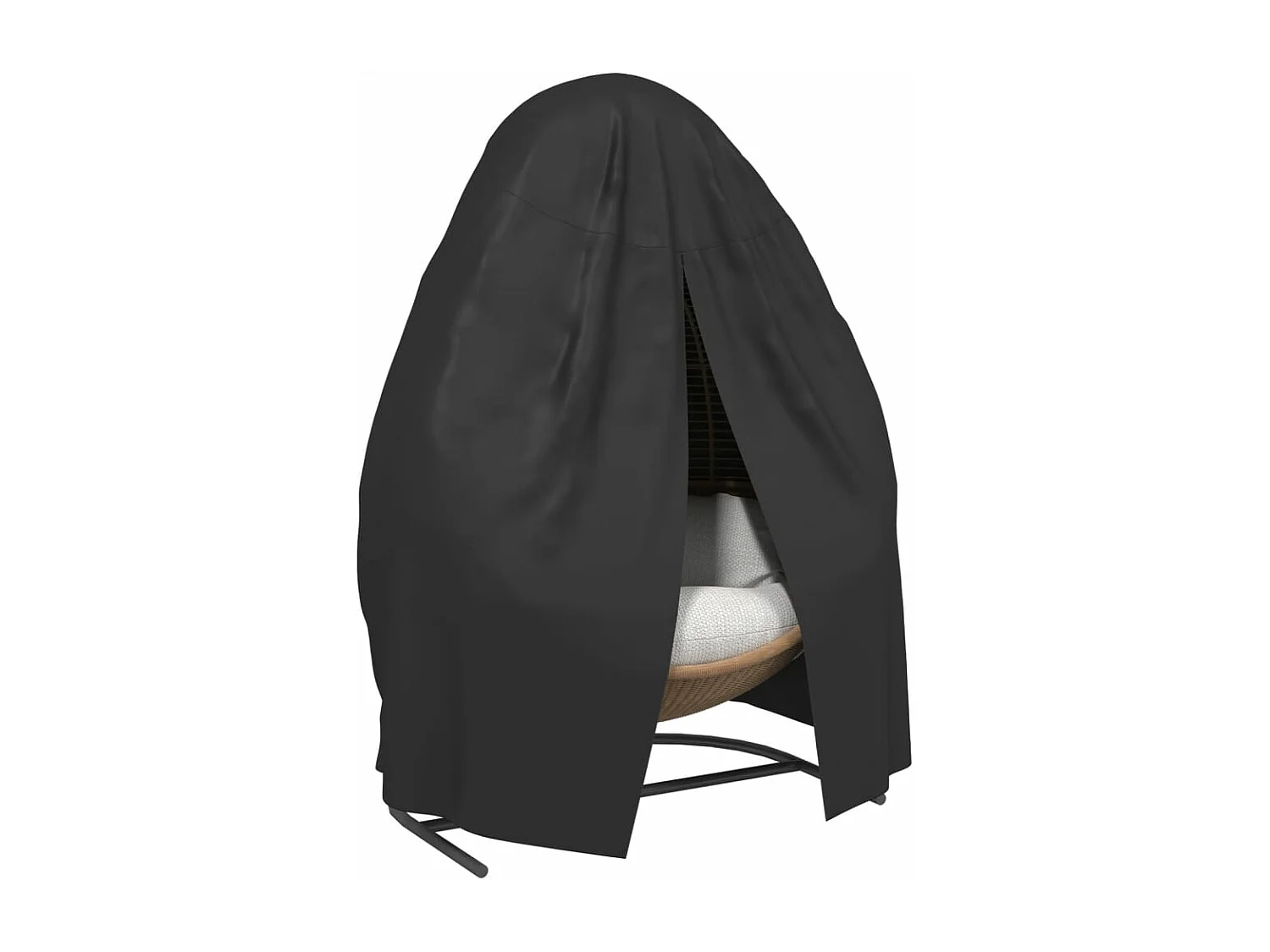 Cubierta de sillón doble colgante Oxford 420D negro Ø146x210 cm ES479288