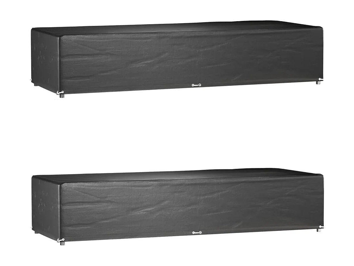 Housses pour chaise longue 2 pcs 12 œillets 205x75x40 cm PE FR615528