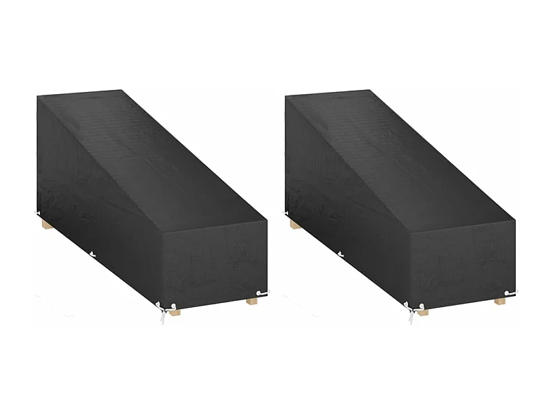 Housses pour chaise longue 2 pcs 12 œillets 205x75x40/70 cm PE FR538775