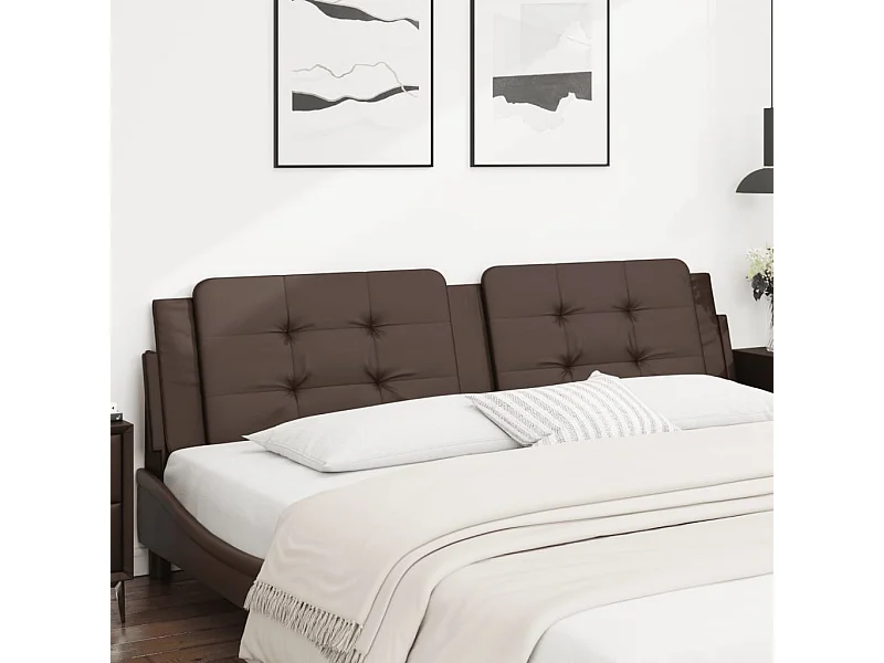 Testata del letto | Cuscino Testiera Marrone 200 cm in Similpelle