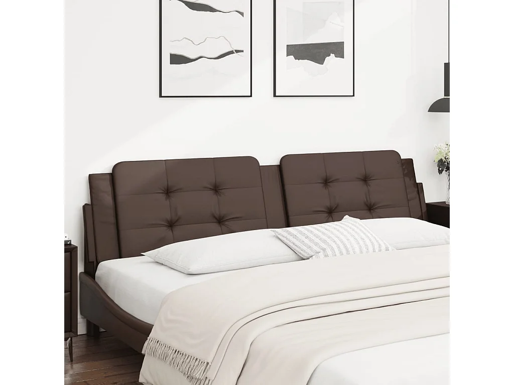 Testata del letto | Cuscino Testiera Marrone 200 cm in Similpelle