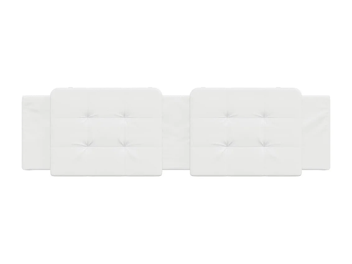Cabecero de cama acolchado cuero sintético blanco 180 cm ES882514