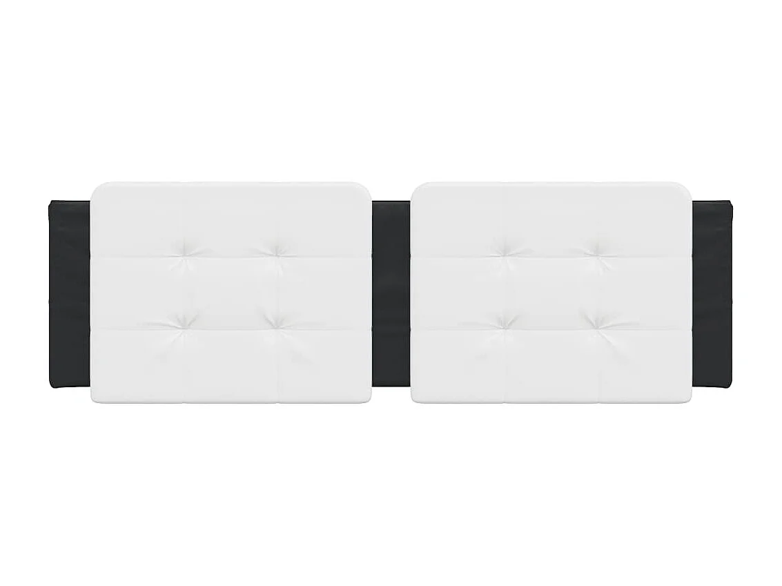 Almofadão de cabeceira 160 cm couro artificial branco e preto PT796998