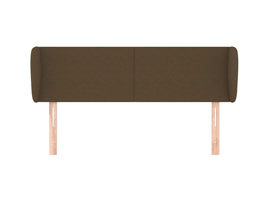 Tête de lit avec oreilles Marron foncé 147x23x78/88 cm Tissu FR155499