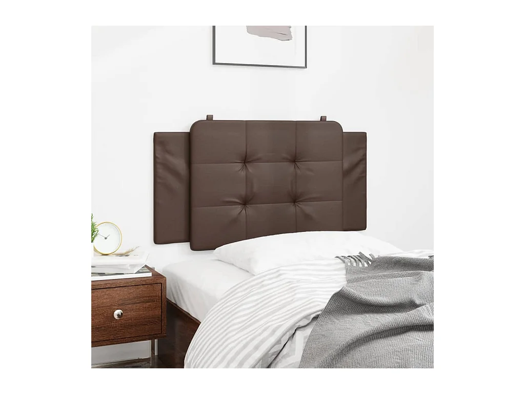 Coussin de tête de lit marron 100 cm similicuir FR908572