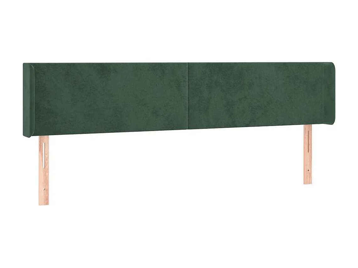 Tête de lit avec oreilles Vert foncé 163x16x78/88 cm Velours FR383898