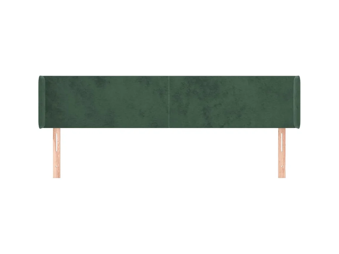 Testiera | Testata del letto ad Orecchio Verde Scuro 163x16x78/88 cm in Velluto