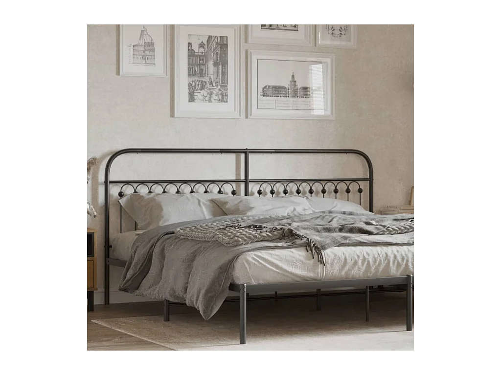 Testiera | Testata del letto in Metallo Nero 200 cm