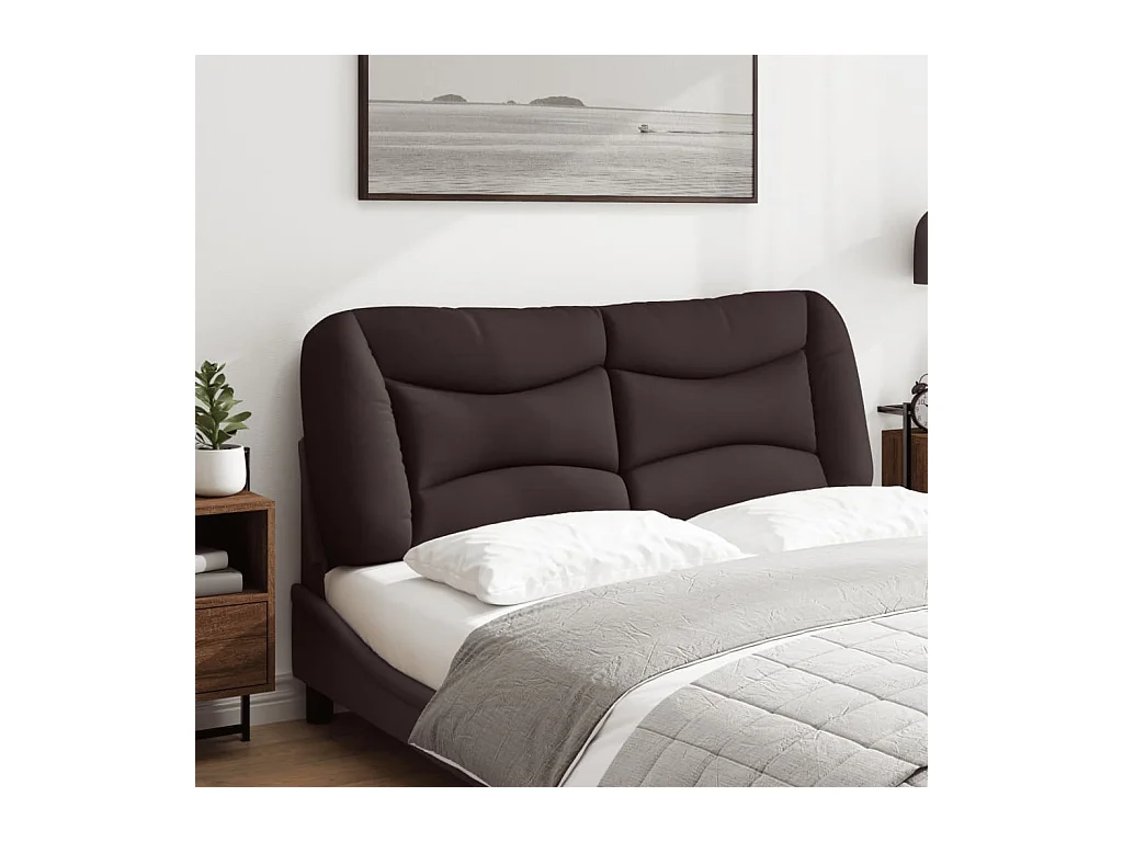 Coussin de tête de lit marron foncé 120 cm tissu FR120570