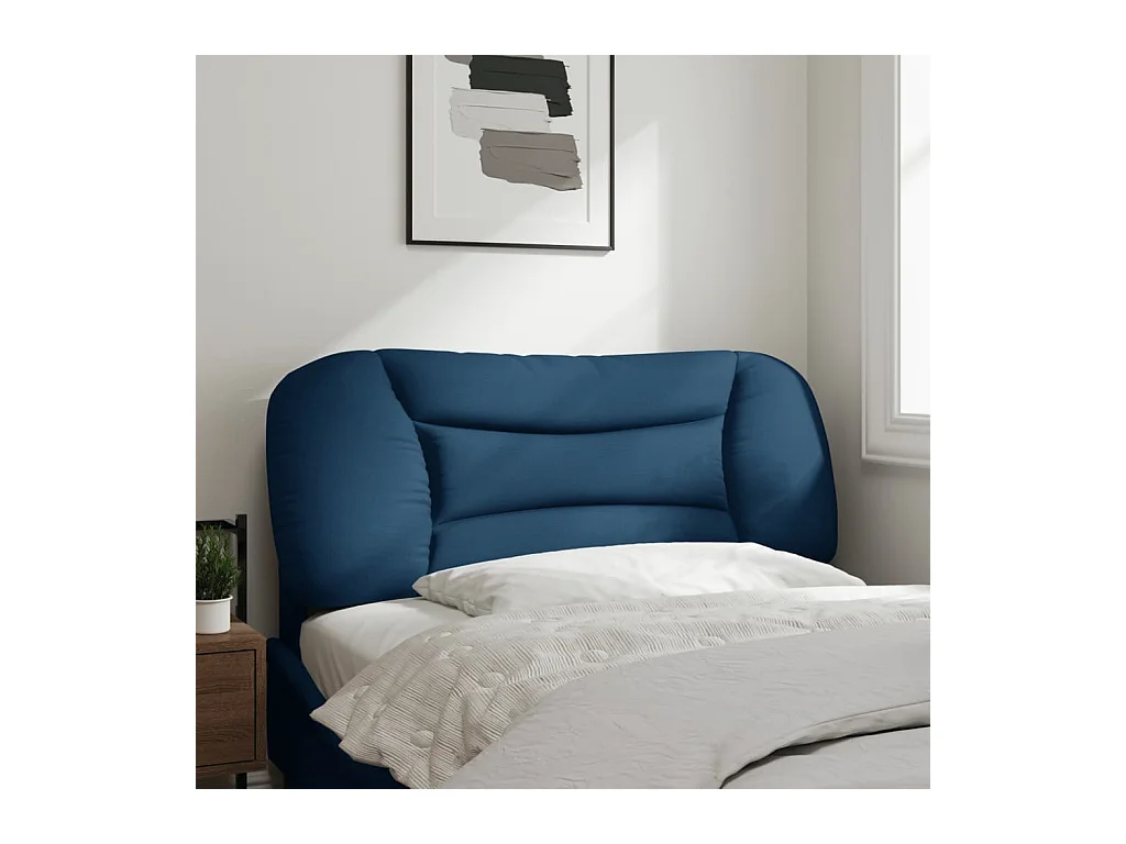 Testata del letto | Cuscino Testiera Blu 100 cm in Tessuto