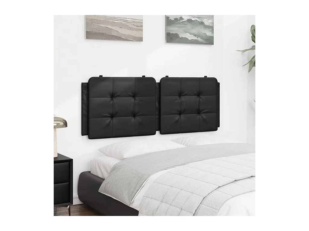 Testata del letto | Cuscino Testiera Nero 120 cm in Similpelle