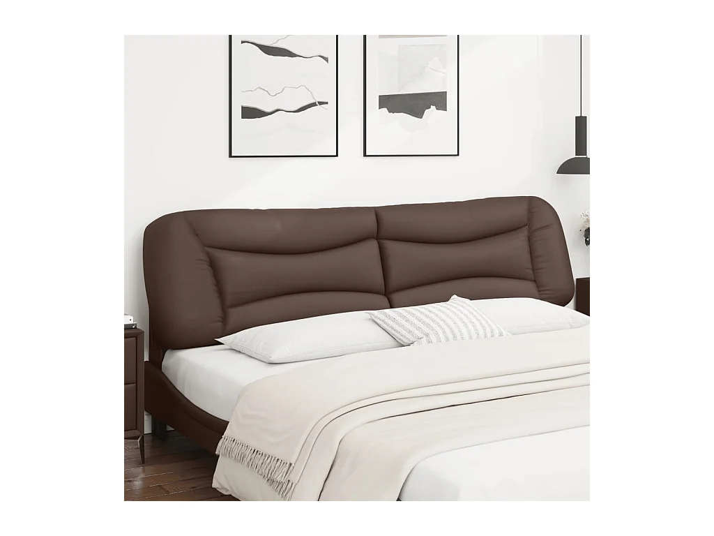 Coussin de tête de lit marron 200 cm similicuir FR135542