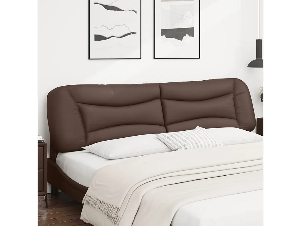Testata del letto | Cuscino Testiera Marrone 200 cm in Similpelle