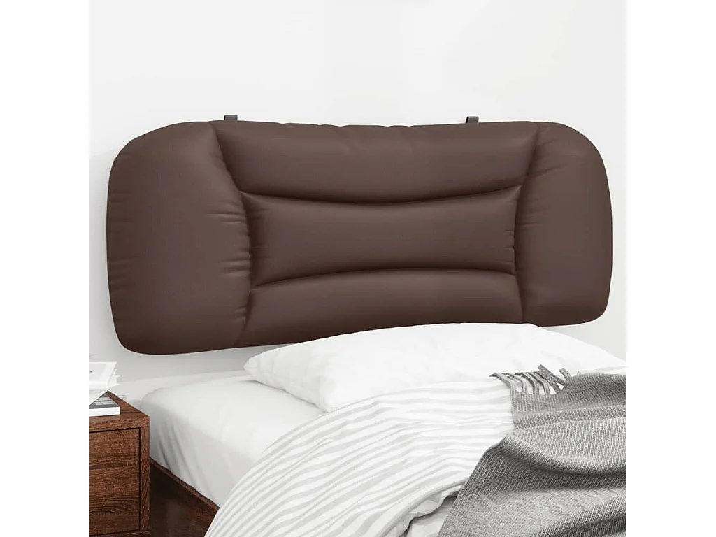 Coussin de tête de lit marron 100 cm similicuir FR503157