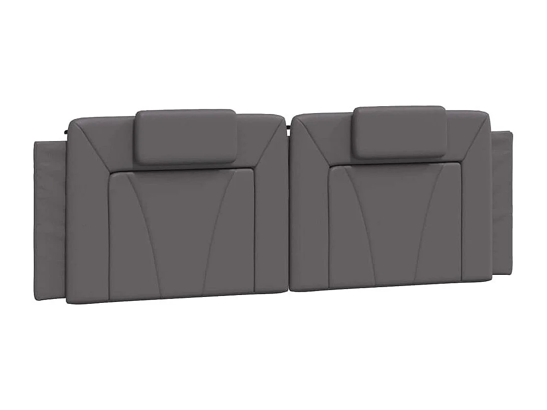 Almofadão de cabeceira 160 cm couro artificial cinzento PT698272