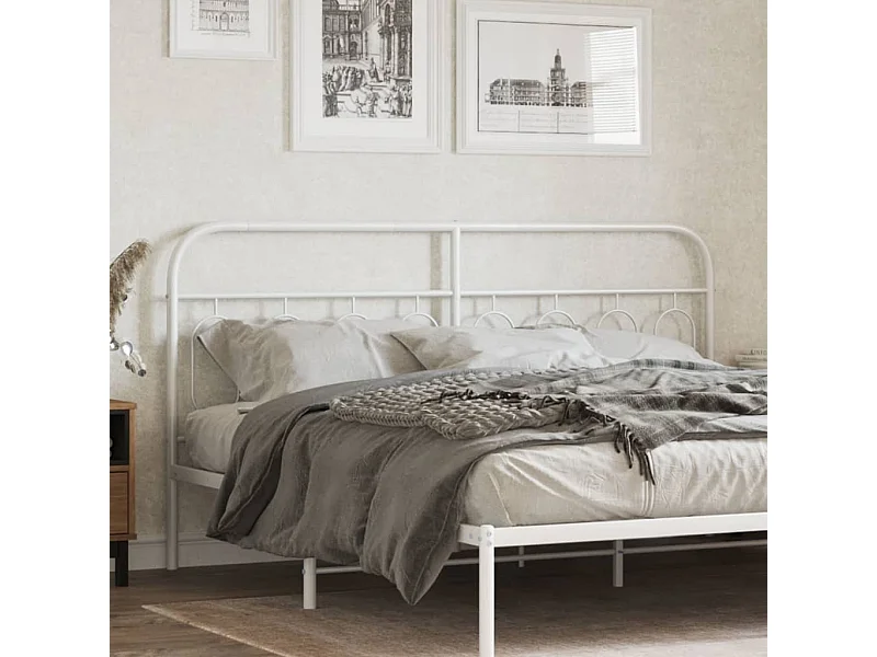 Hoofdbord 160 cm metaal wit BE425857