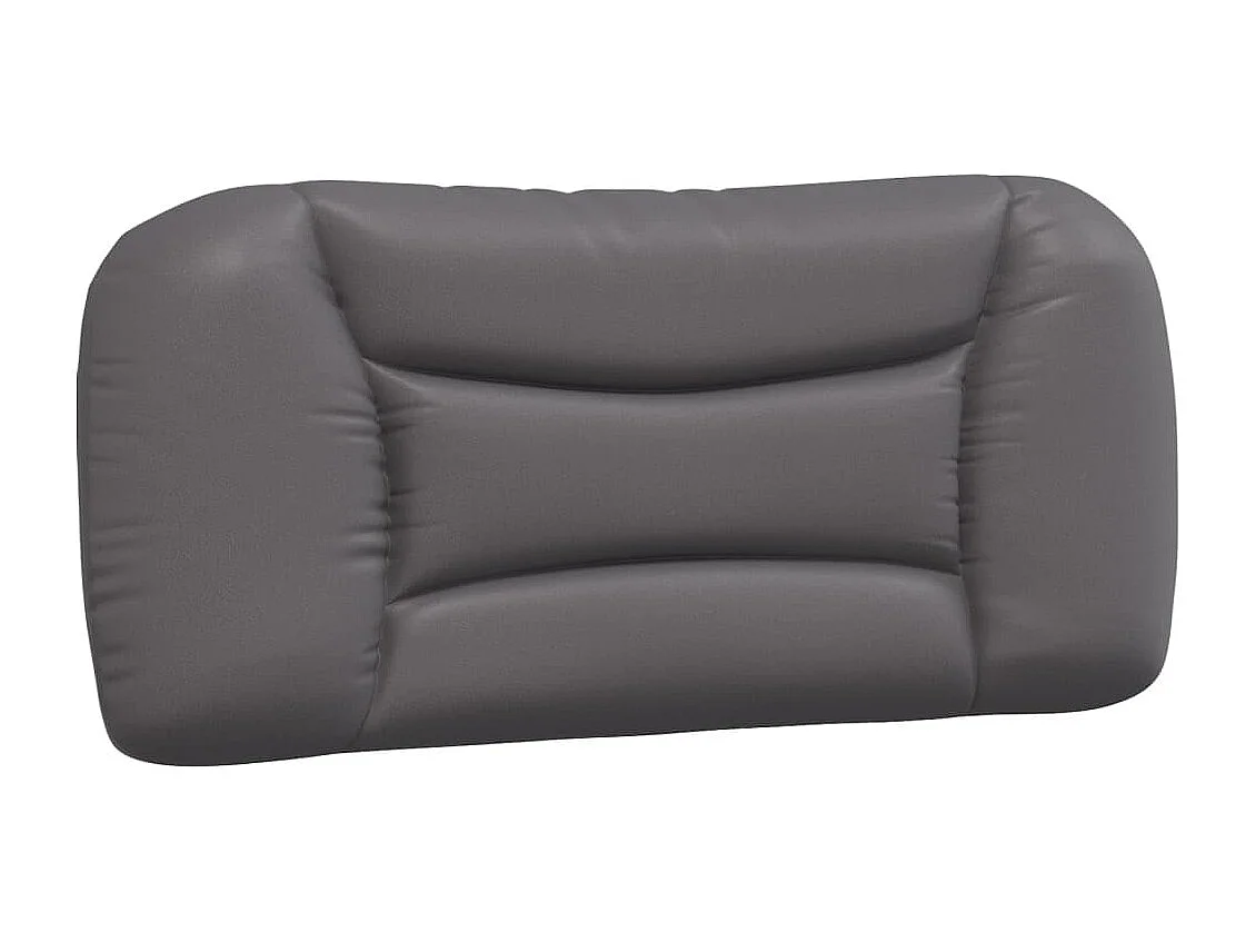 Coussin de tête de lit gris 90 cm similicuir FR687462
