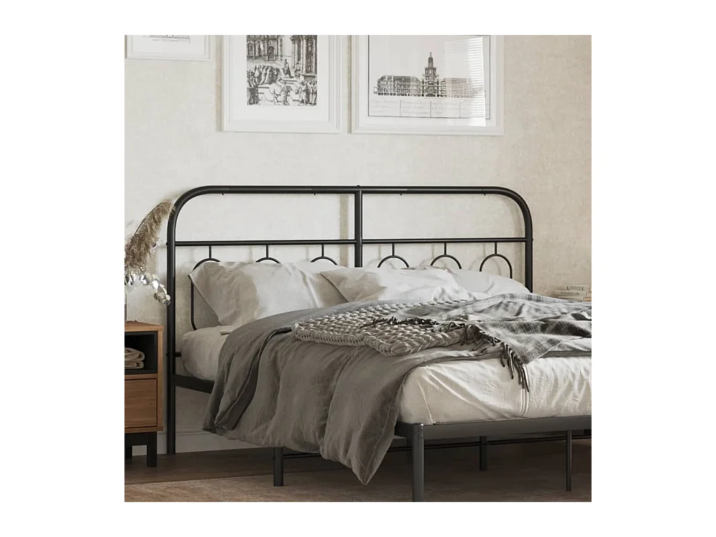 Testiera | Testata del letto in Metallo Nero 137 cm