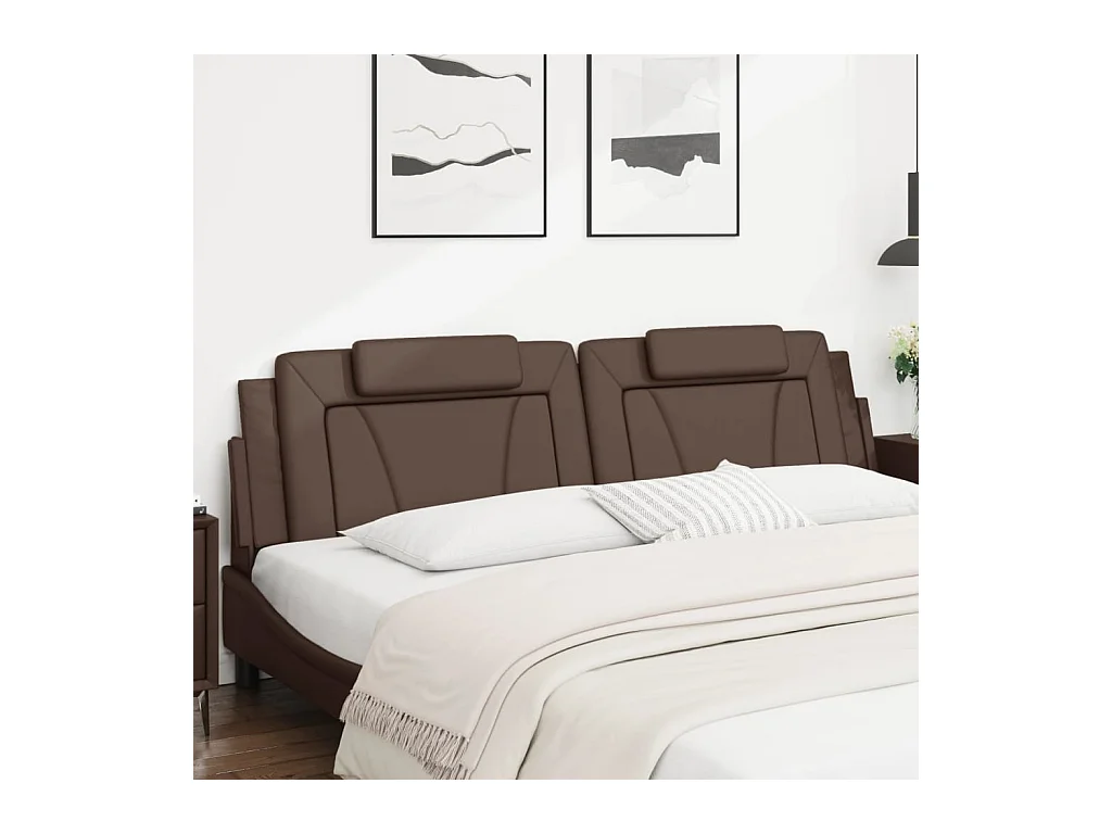 Coussin de tête de lit marron 200 cm similicuir FR961555
