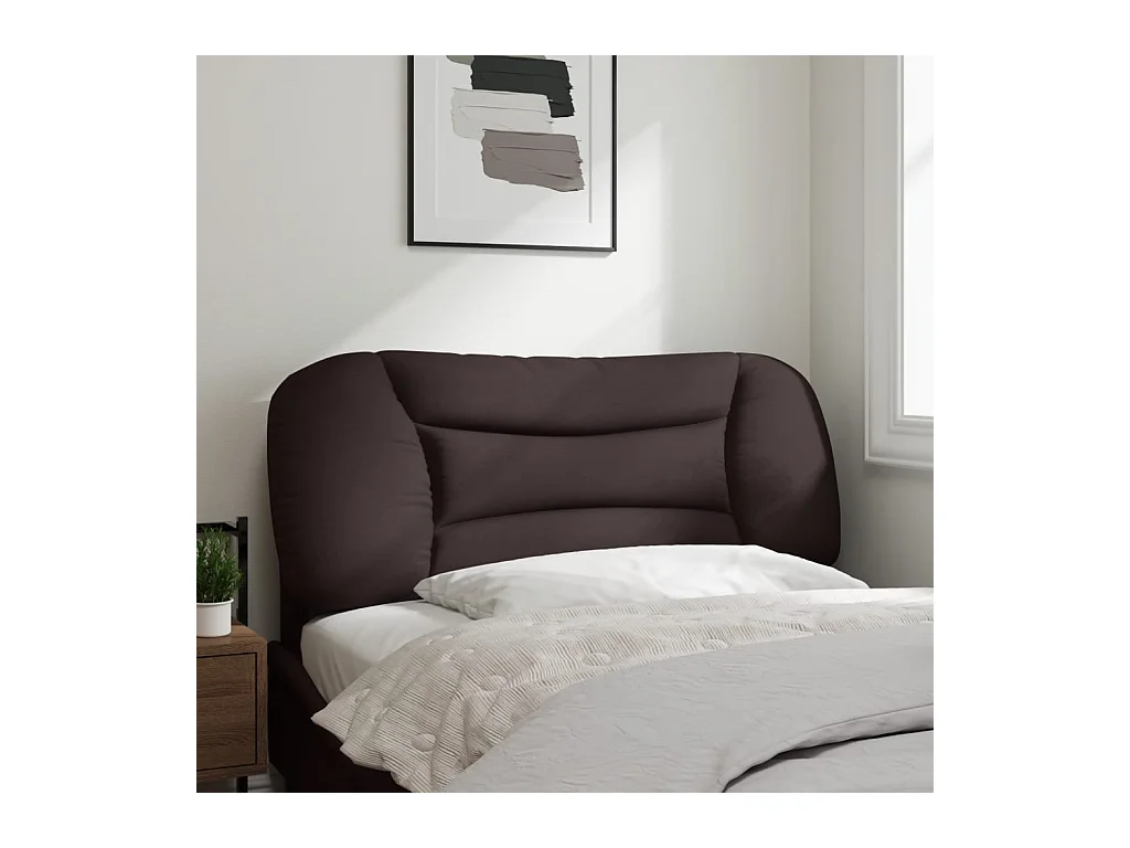Coussin de tête de lit marron foncé 100 cm tissu FR617048
