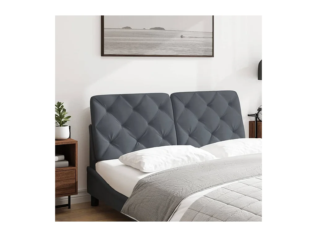 Testata del letto | Cuscino Testiera Grigio Scuro 120 cm in Velluto