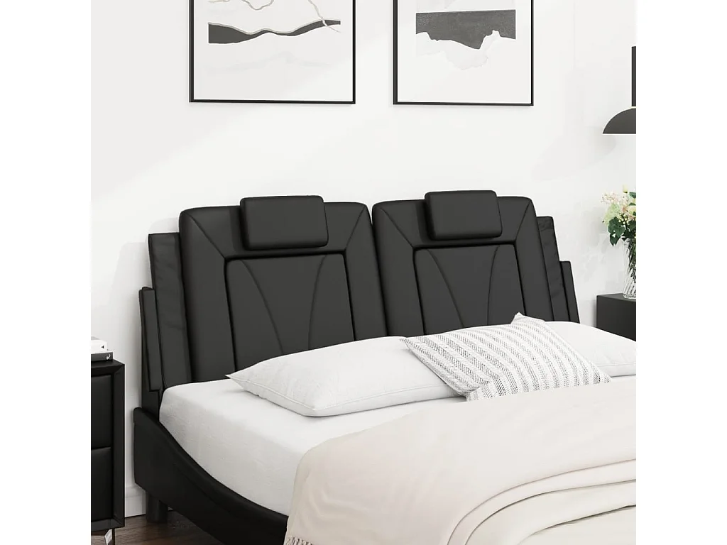 Coussin de tête de lit noir 140 cm similicuir FR942138