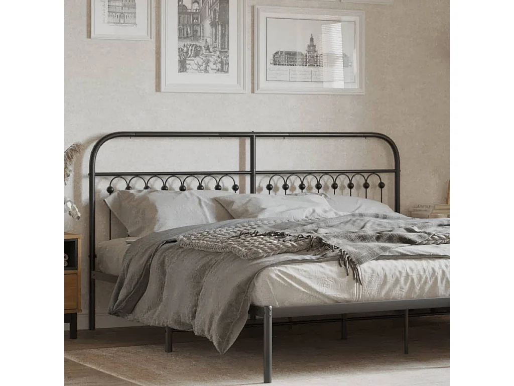 Tête de lit métal noir 180 cm FR580070