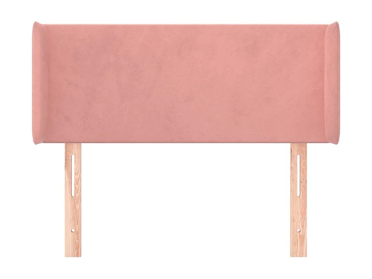 Testiera | Testata del letto ad Orecchio Rosa 103x16x78/88 cm in Velluto