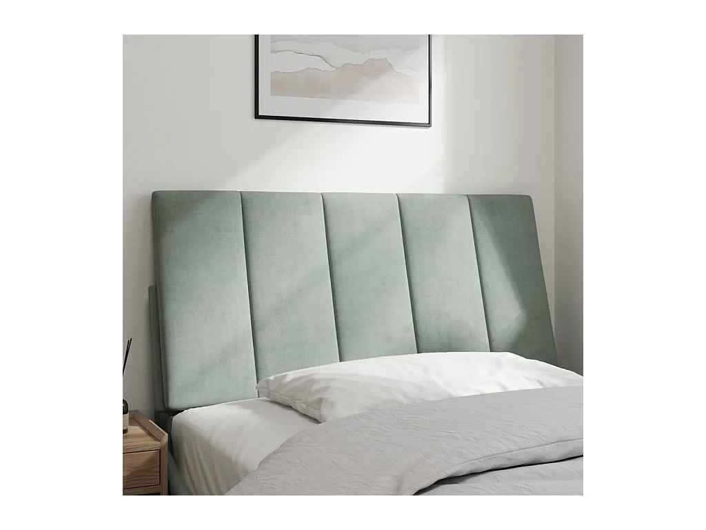 Testata del letto | Cuscino Testiera Grigio Chiaro 100 cm in Velluto