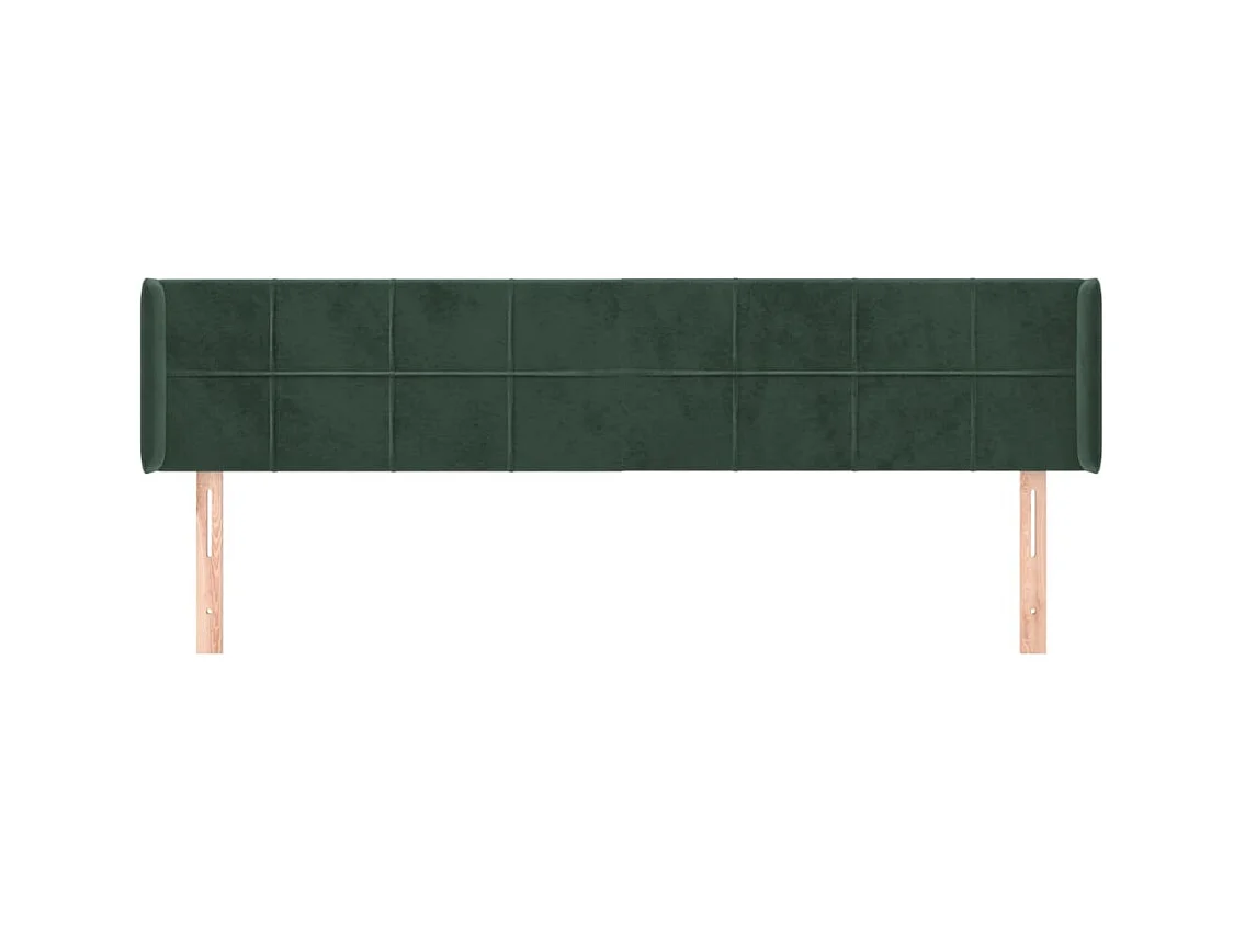 Testiera | Testata del letto ad Orecchio Verde Scuro 203x16x78/88 cm in Velluto