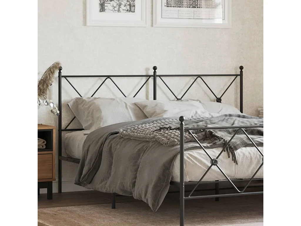 Testiera | Testata del letto in Metallo Nero 150 cm