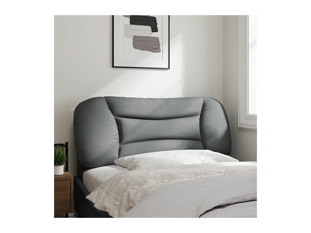 Testata del letto | Cuscino Testiera Grigio Chiaro 100 cm in Tessuto