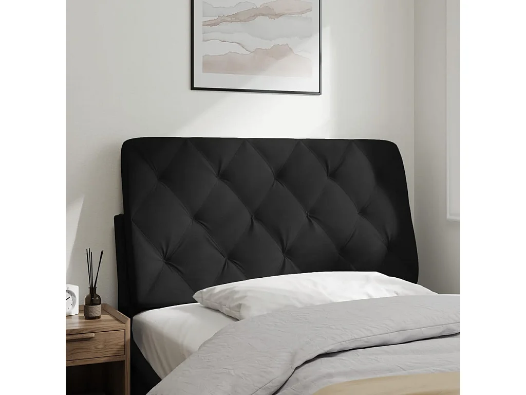 Almofadão de cabeceira 100 cm veludo preto PT175812