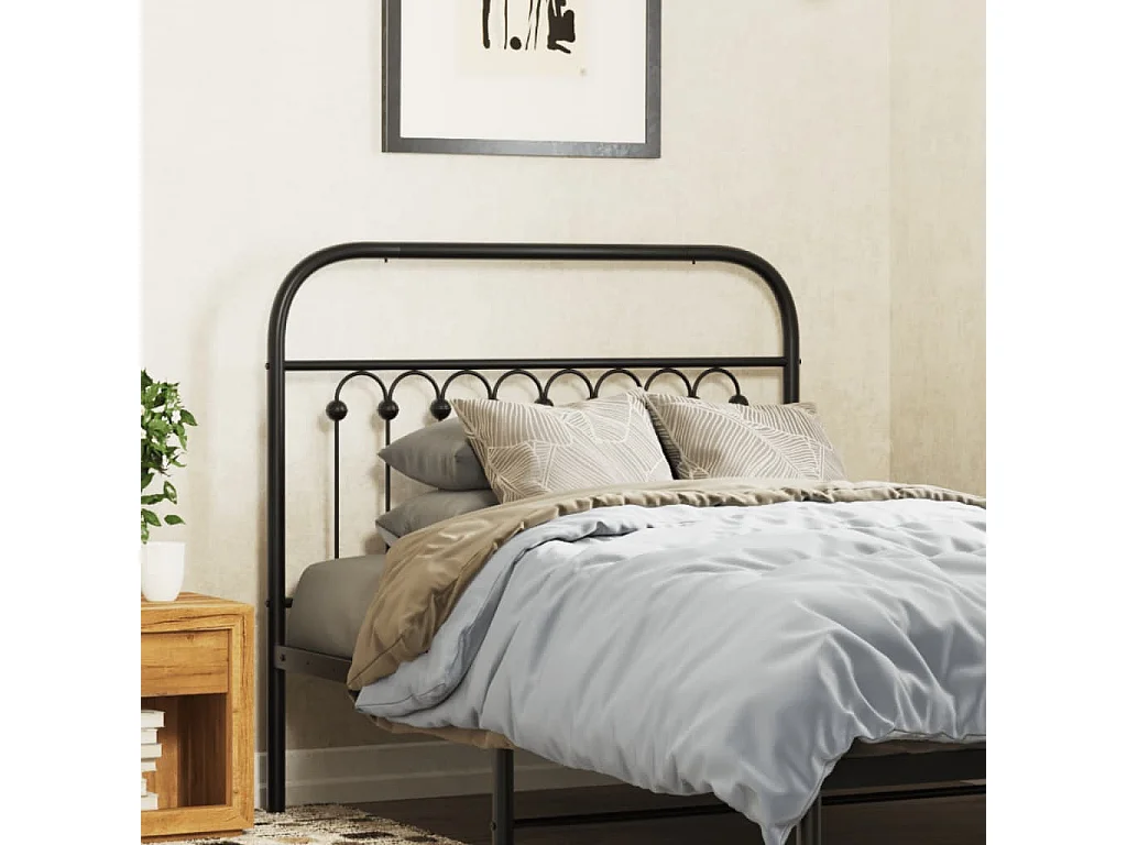 Tête de lit métal noir 100 cm FR500308