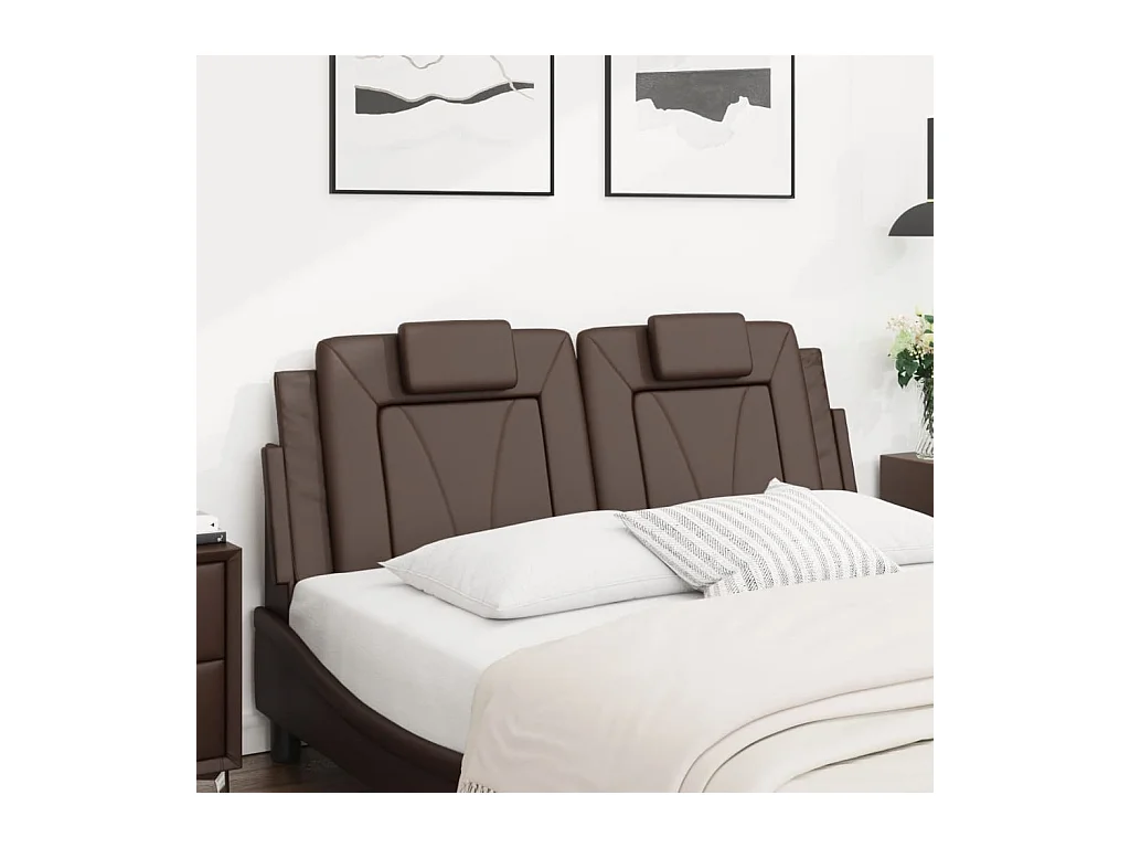 Coussin de tête de lit marron 120 cm similicuir FR335263