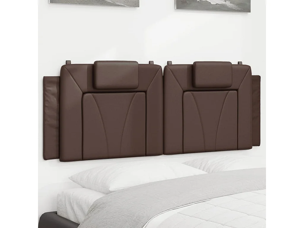 Testata del letto | Cuscino Testiera Marrone 120 cm in Similpelle