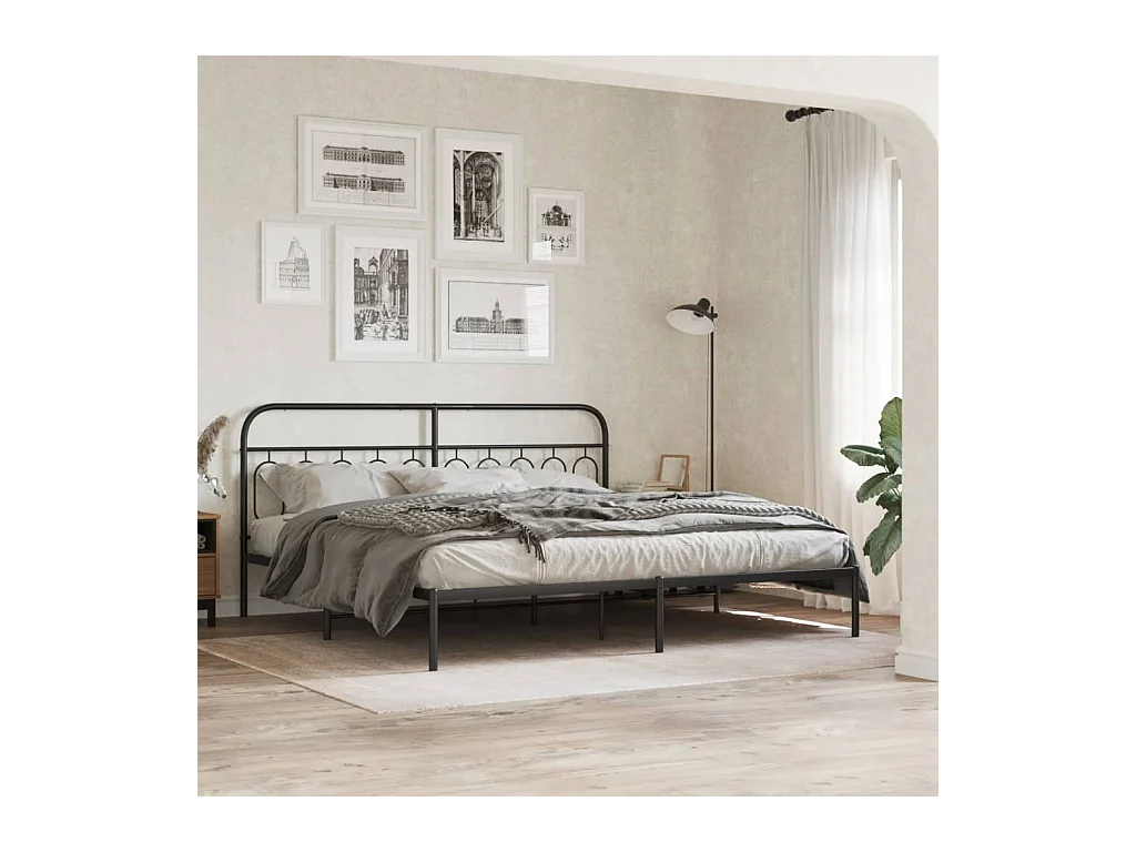 Testiera | Testata del letto in Metallo Nero 200 cm