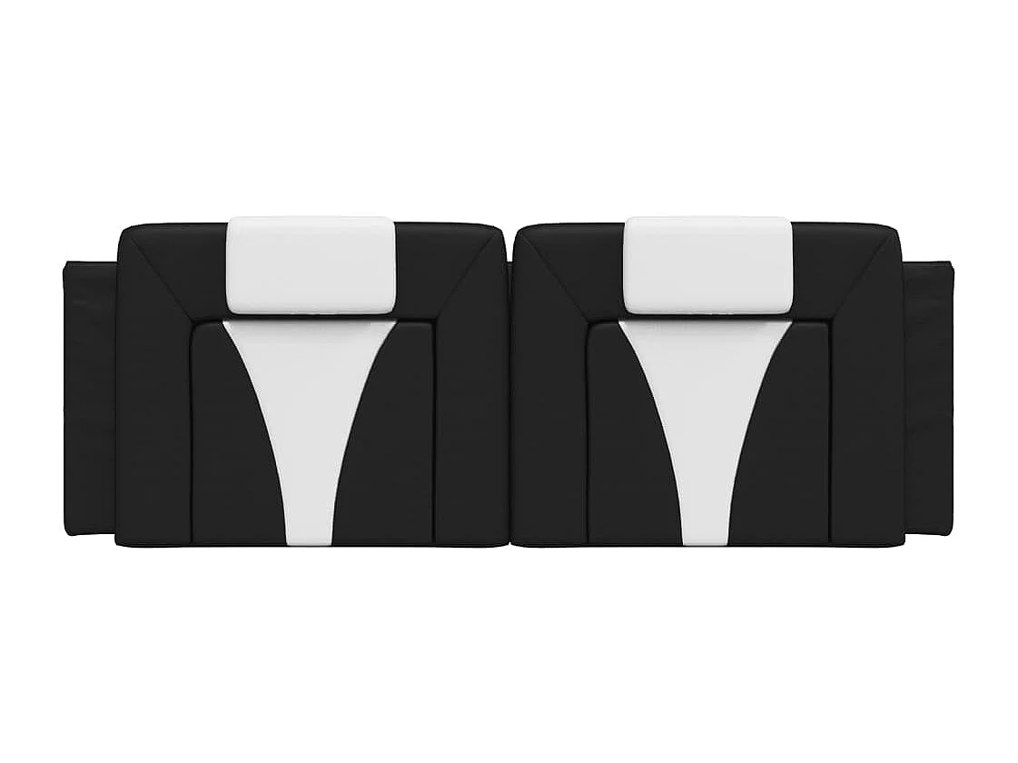 Coussin de tête de lit noir et blanc 120 cm similicuir FR670717