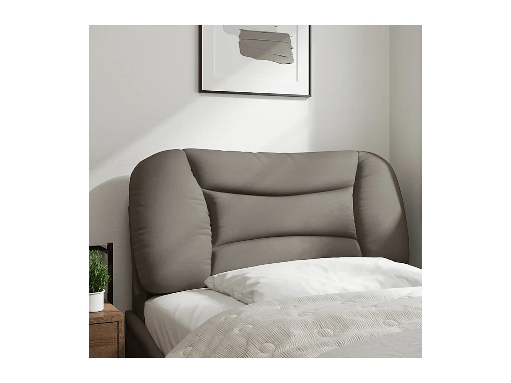 Cabecero de cama acolchado tela gris taupé 90 cm ES352397
